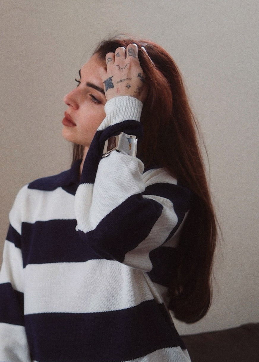 SUÉTER RAYAS AZUL MARINO