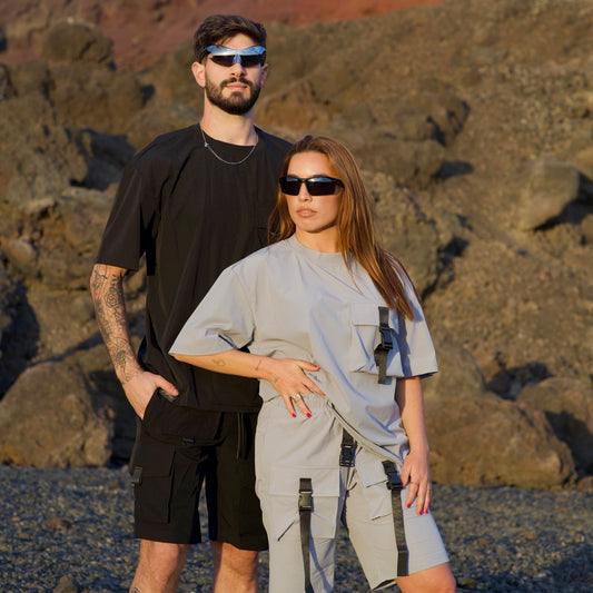 PANTALON CORTO UTILITARIO GRIS