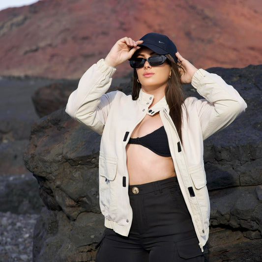 CHAQUETA BOLSILLOS BEIGE