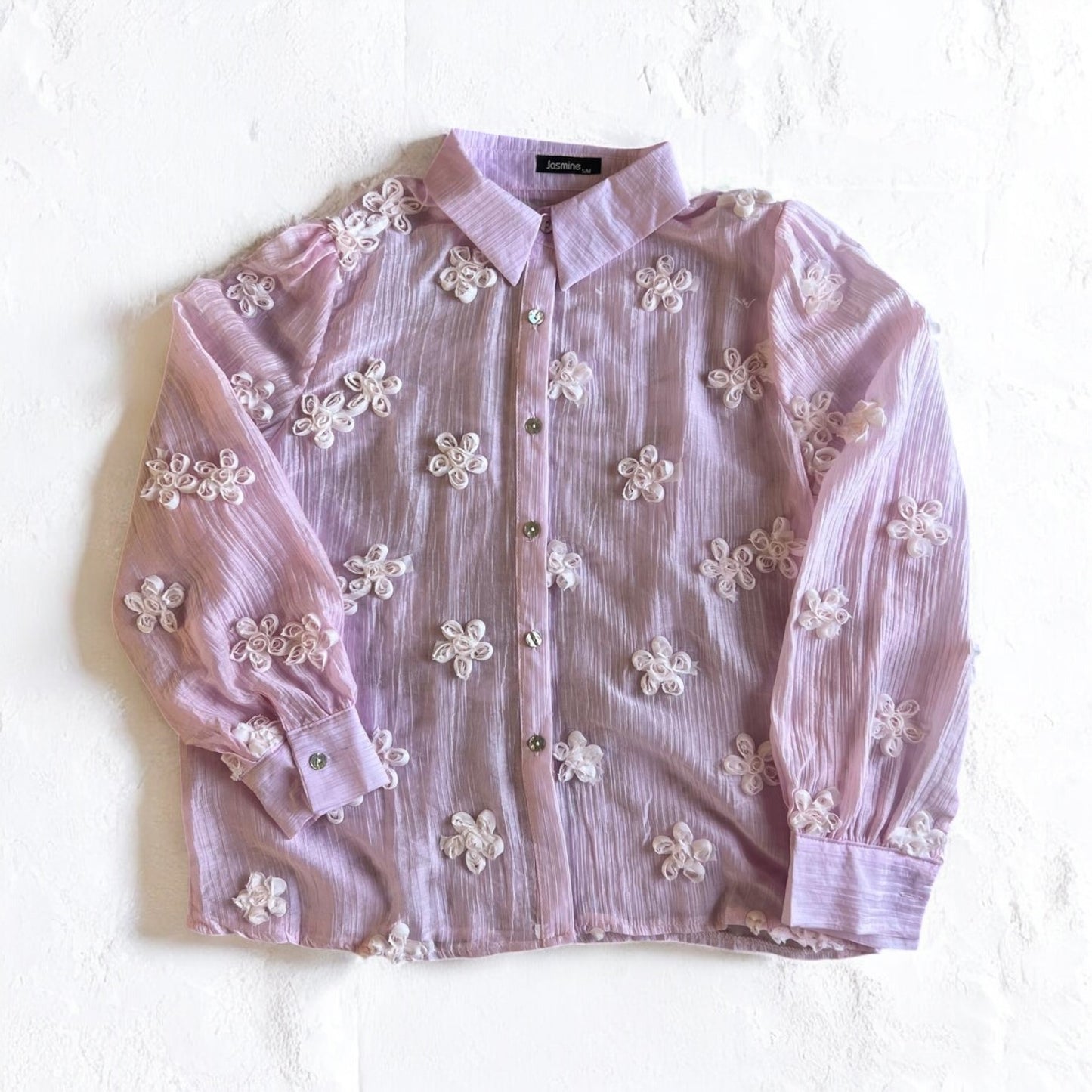 CAMISA TRANSPARENTE CON ROSAS