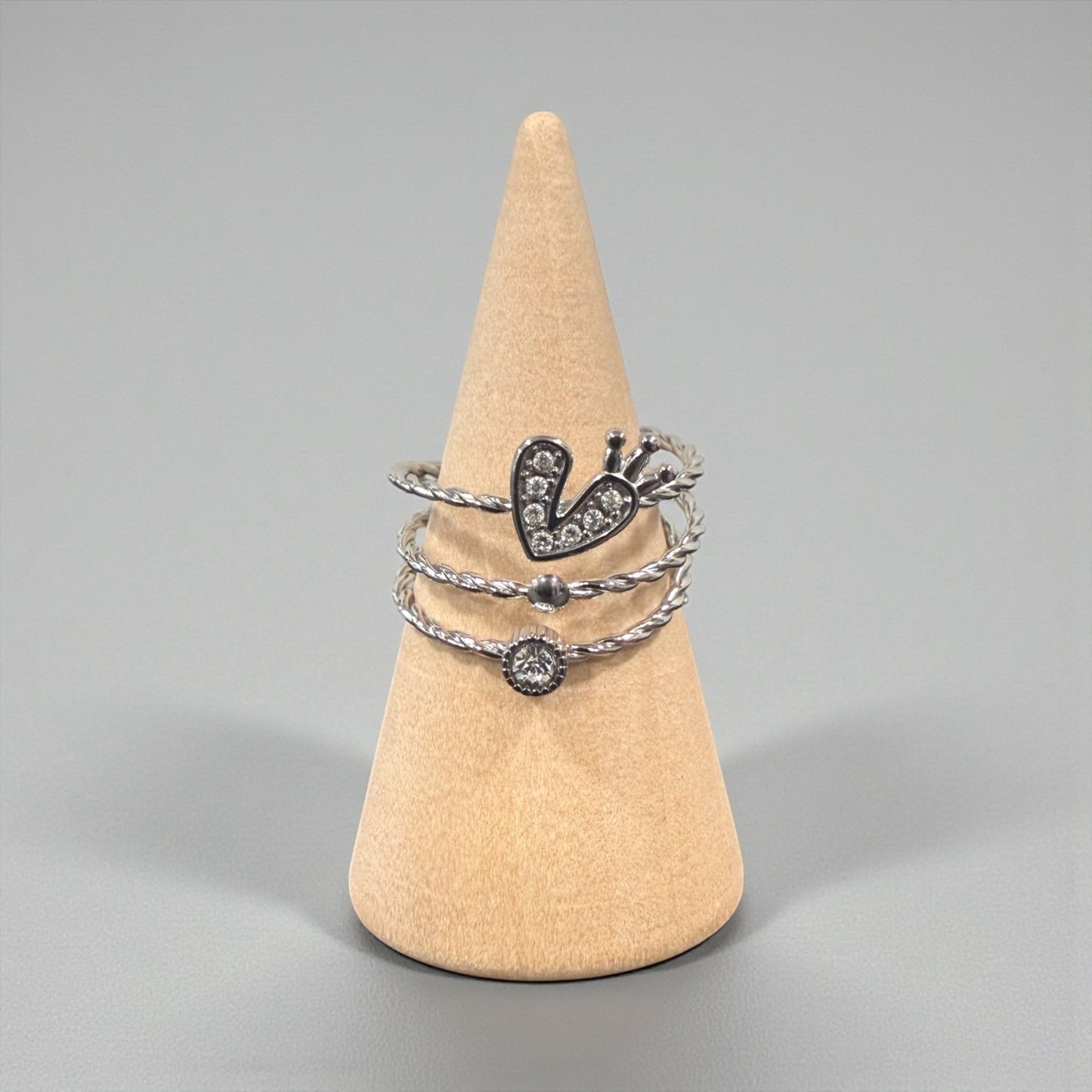 ANILLO CORAZÓN BRILLANTE