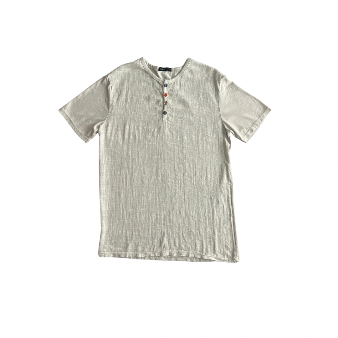 Beige Buttoned T-shirt
