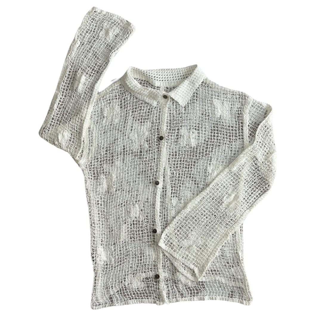 Crochet long-sleeved shirt