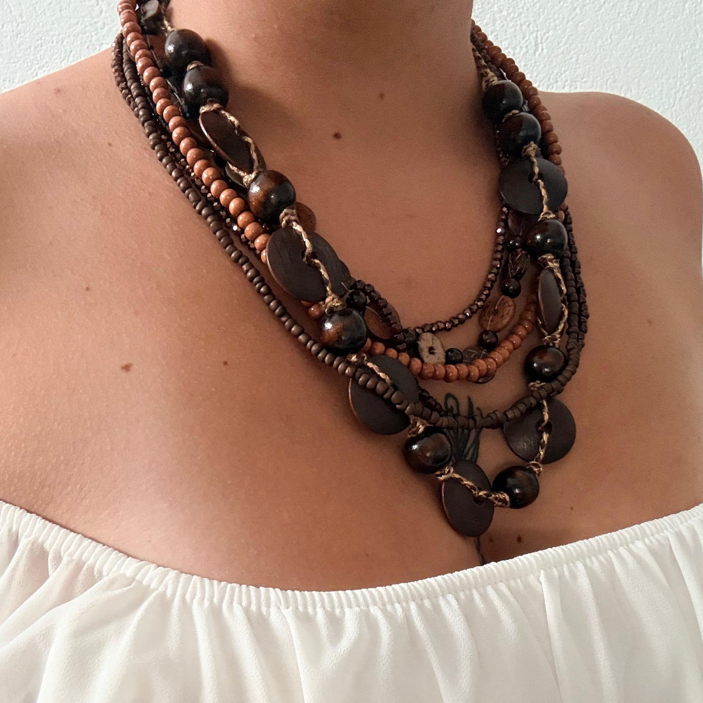 COLLAR MULTICAPAS BOHO MADERA
