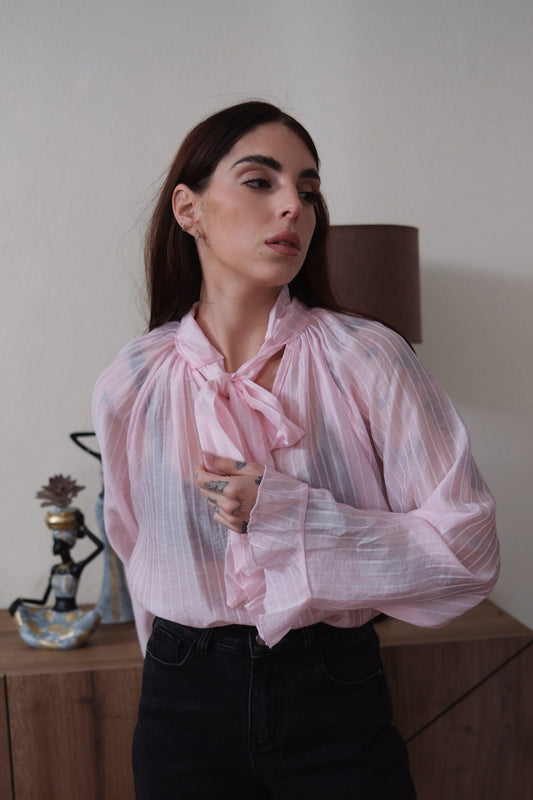 BLUSA RAYAS DETALLE LAZO