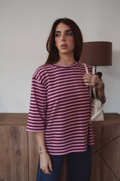 CAMISETA A RAYAS BICOLOR