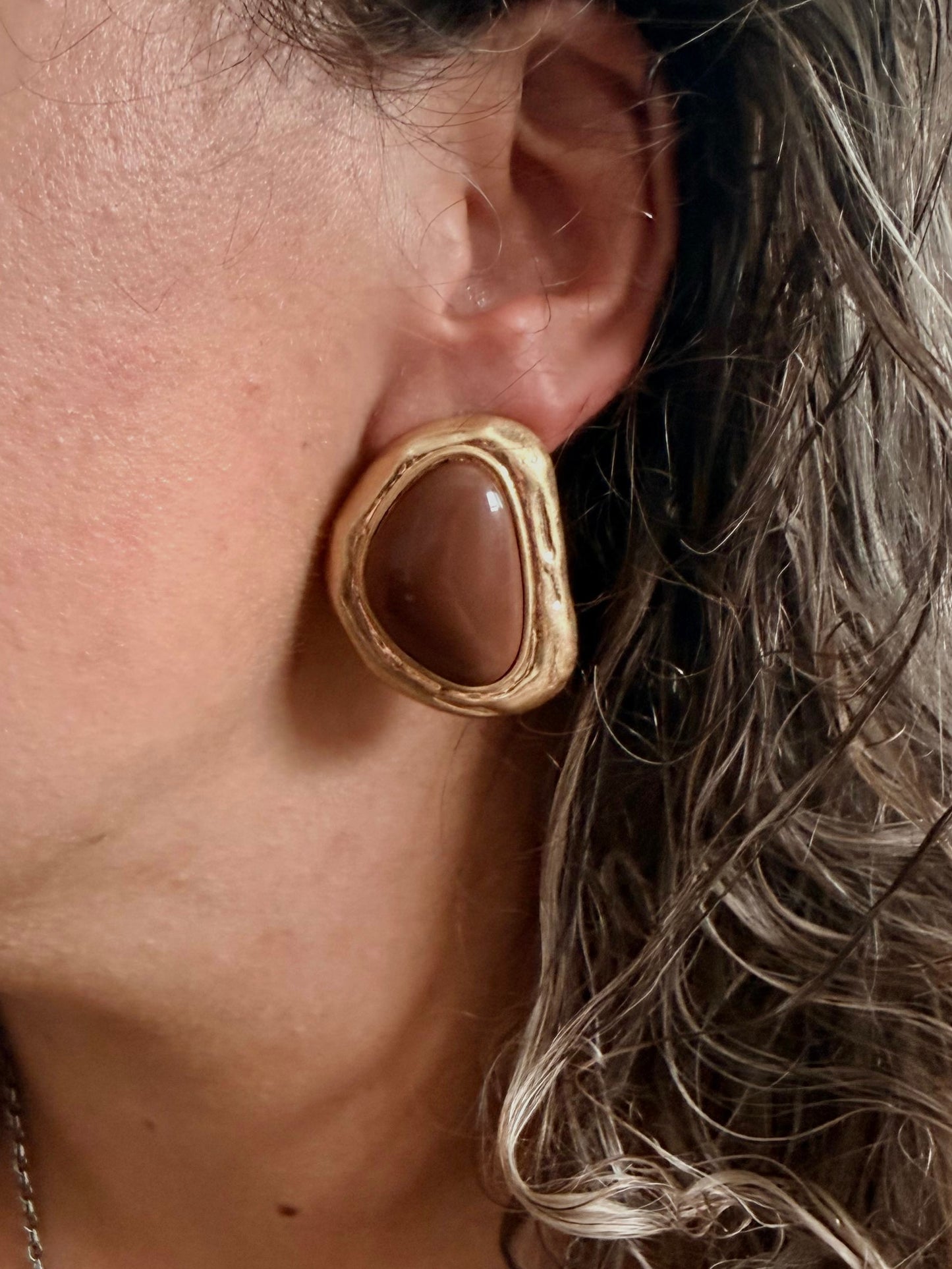 PENDIENTES PIEDRA DORADO