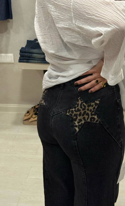 JEANS ESTRELLAS LEOPARDO