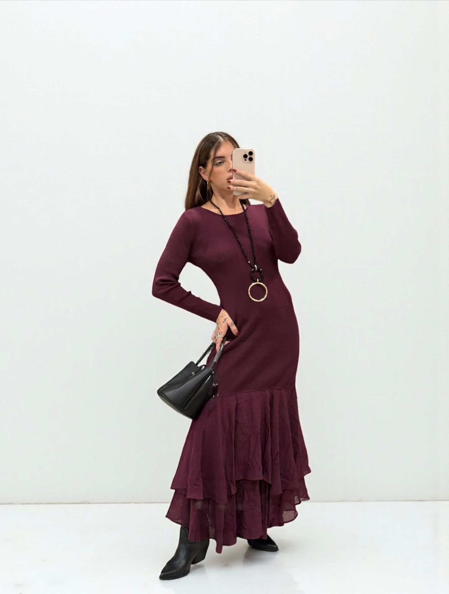 VESTIDO LARGO VOLANTES