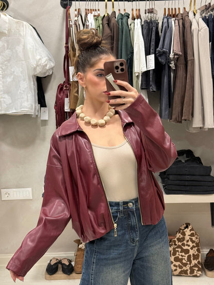 CHAQUETA POLIPIEL ESTILO BOMBER