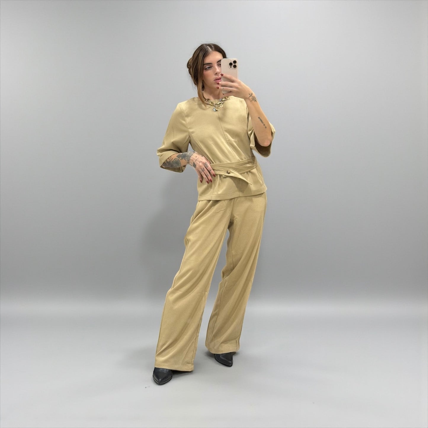 CONJUNTO KIMONO BEIGE