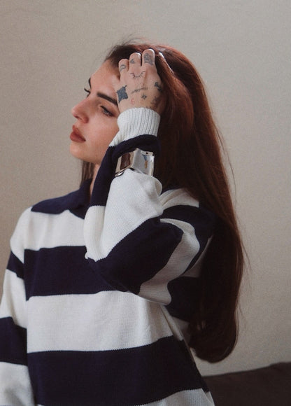 SUÉTER RAYAS AZUL MARINO