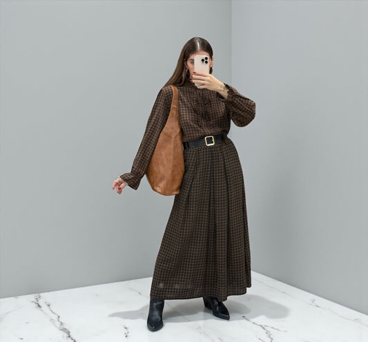 CONJUNTO FALDA CAMISA VICHY