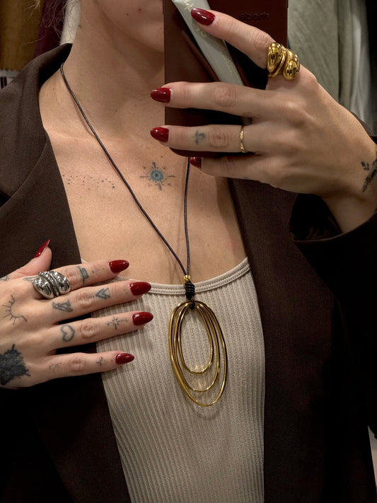 COLLAR TRIPLE ARO DORADO