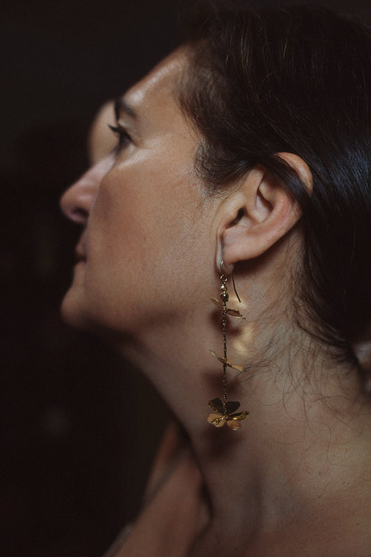 PENDIENTES LARGO FLOR