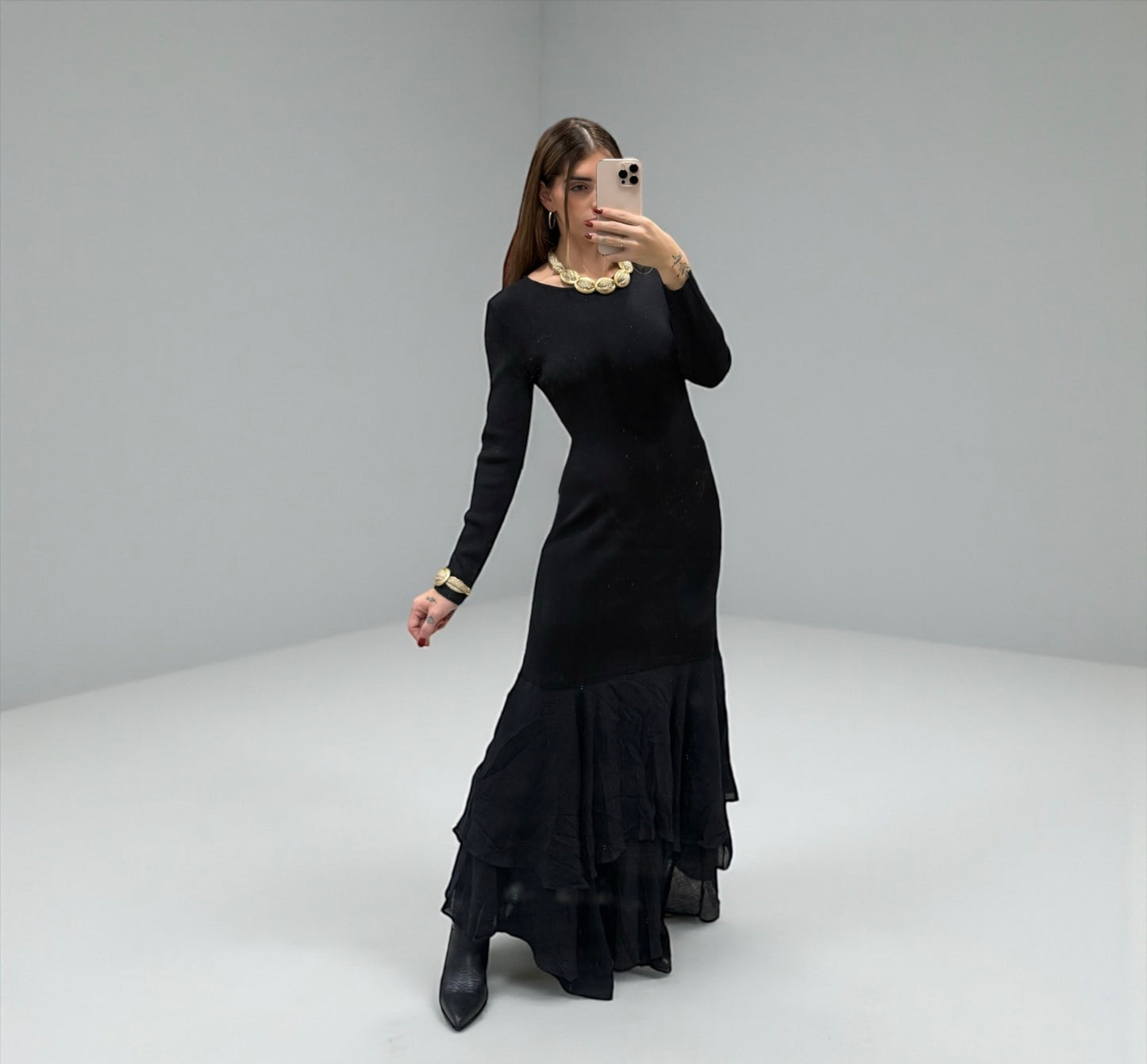 VESTIDO LARGO VOLANTES