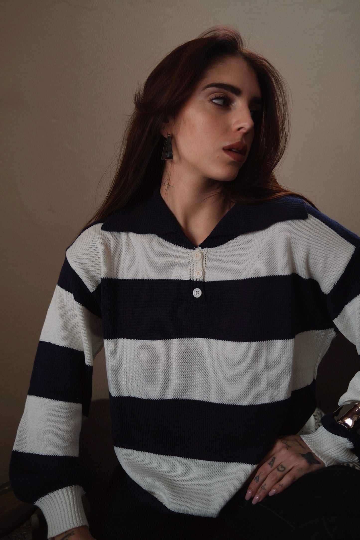 SUÉTER RAYAS AZUL MARINO