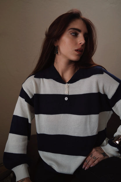 SUÉTER RAYAS AZUL MARINO