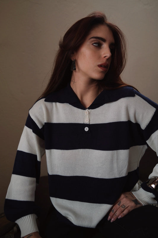 SUÉTER RAYAS AZUL MARINO