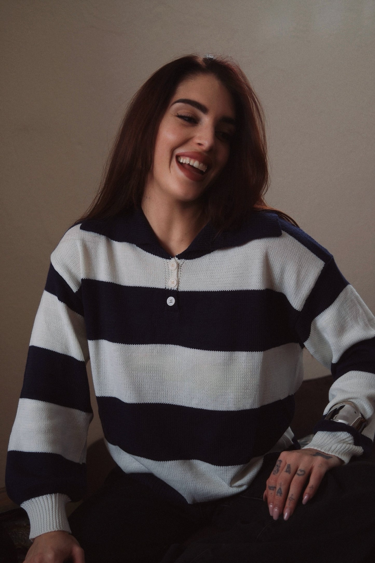 SUÉTER RAYAS AZUL MARINO