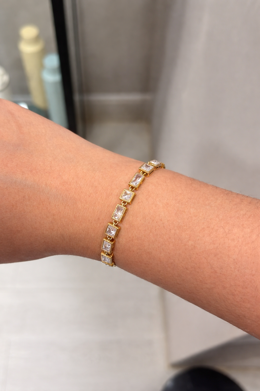 PULSERA BRILLOS DETALLE CUADRITOS