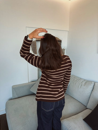 CÁRDIGAN A RAYAS BOTONES DORADO