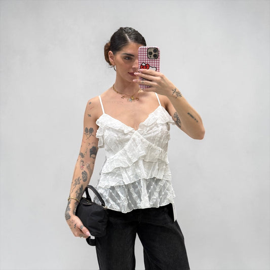 TOP VOLANTE BLANCA