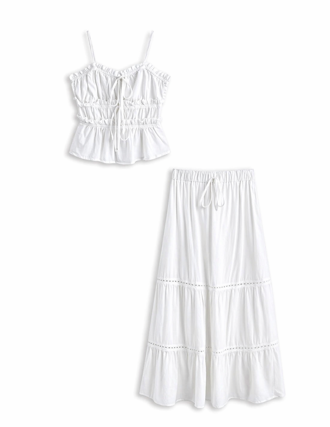 CONJUNTO TOP Y FALDA BORDADO