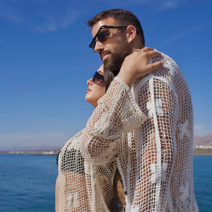 Crochet long-sleeved shirt