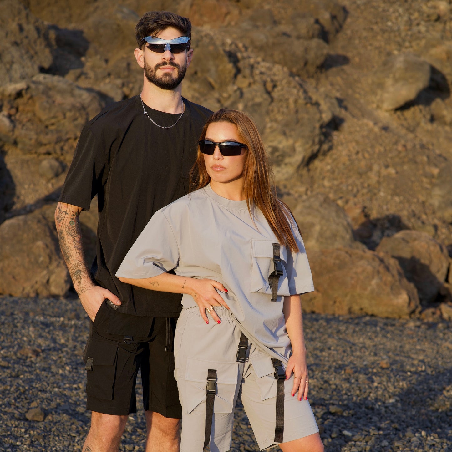 PANTALON CORTO UTILITARIO GRIS
