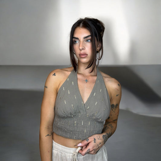 TOP HALTER BRILLOS