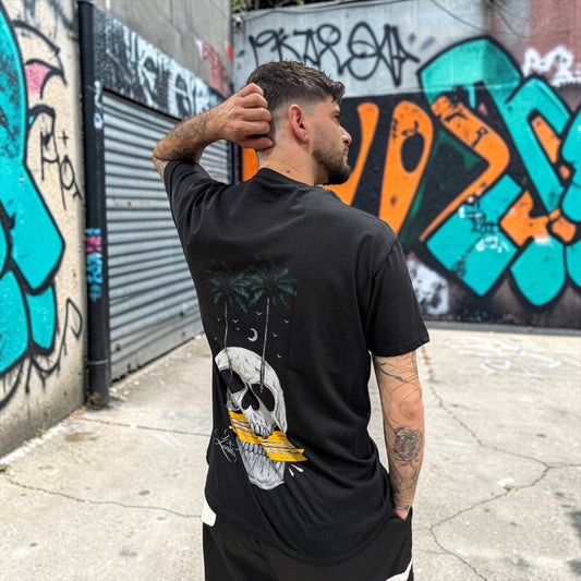 CAMISETA CALAVERA TROPICAL