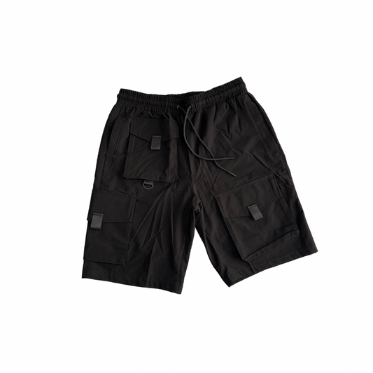 BLACK UTILITY SHORTS